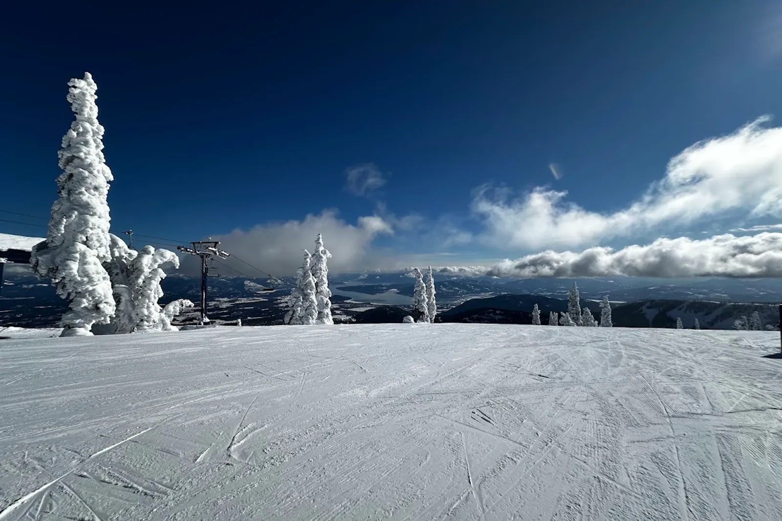 View from the top of Schweitzer to Sandpoint lake